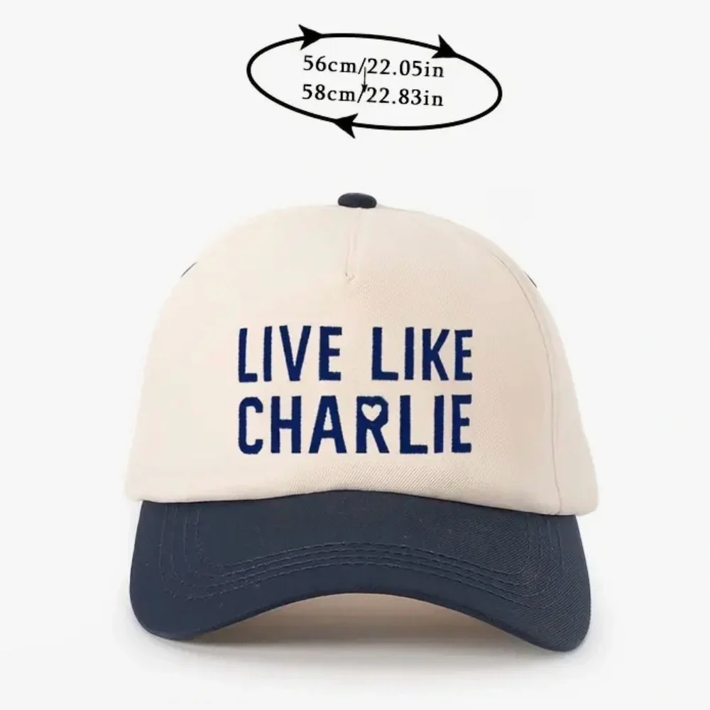 New Red and Cream Cap Embroidered with 'Live Like Charlie' - Picture 2 of 2